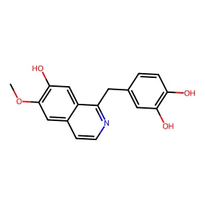 4-[(7-Hydroxy-6-methoxyisoquinolin-1-yl)methyl]benzene-1,2-diol structure