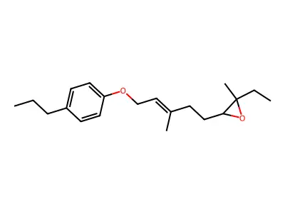 2-Ethyl-2-methyl-3-[3-methyl-5-(4-propylphenoxy)pent-3-enyl]oxirane structure