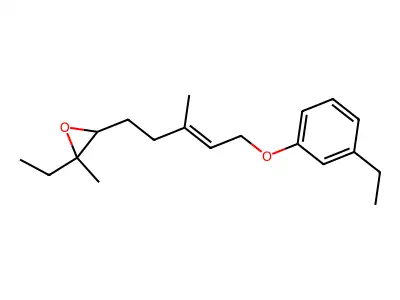 2-Ethyl-3-[5-(3-ethylphenoxy)-3-methylpent-3-enyl]-2-methyloxirane structure