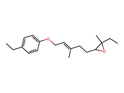 2-Ethyl-3-[5-(4-ethylphenoxy)-3-methylpent-3-enyl]-2-methyloxirane structure