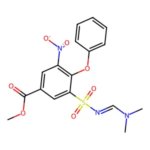 Methyl 3-((((dimethylamino)methylene)amino)sulphonyl)-5-nitro-4-phenoxybenzoate structure