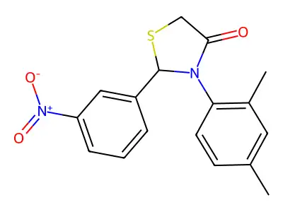 3-(2,4-Dimethylphenyl)-2-(3-nitrophenyl)-1,3-thiazolidin-4-one structure