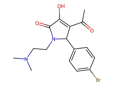 4-Acetyl-5-(4-bromophenyl)-1-[2-(dimethylamino)ethyl]-3-hydroxy-1,5-dihydro-2H-pyrrol-2-one structure