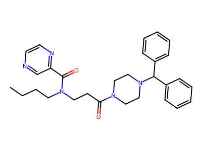 N-Butyl-N-{3-[4-(diphenylmethyl)piperazin-1-yl]-3-oxopropyl}pyrazine-2-carboxamide structure