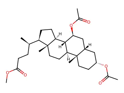 Methyl diacetylchenodesoxycholate structure