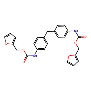 Carbamic acid, (methylenedi-4,1-phenylene)bis-, bis(2-furanylmethyl) ester structure