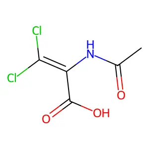 2-Acetamido-3,3-dichloroacrylic acid structure