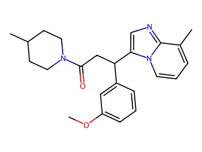 3-(3-methoxyphenyl)-3-(8-methylimidazo[1,2-a]pyridin-3-yl)-1-(4-methylpiperidin-1-yl)propan-1-one structure