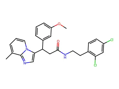 N-[2-(2,4-dichlorophenyl)ethyl]-3-(3-methoxyphenyl)-3-(8-methylimidazo[1,2-a]pyridin-3-yl)propanamide structure