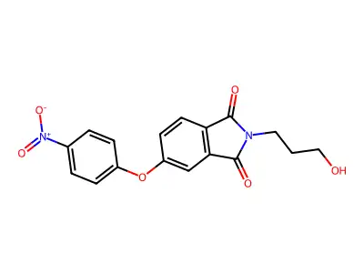 2-(3-hydroxypropyl)-5-(4-nitrophenoxy)-1H-isoindole-1,3(2H)-dione structure