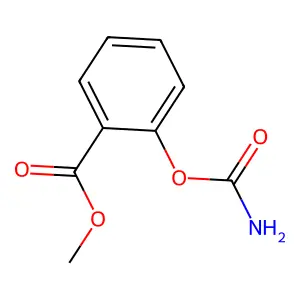 Benzoic acid, 2-((aminocarbonyl)oxy)-, methyl ester structure