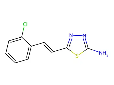 5-[(E)-2-(2-chlorophenyl)ethenyl]-1,3,4-thiadiazol-2-amine structure