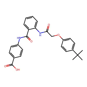 4-[[2-[[2-(4-Tert-butylphenoxy)acetyl]amino]benzoyl]amino]benzoic acid structure