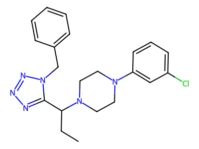 1-(3-Chlorophenyl)-4-[1-[1-(phenylmethyl)-1H-tetrazol-5-yl]propyl]piperazine structure