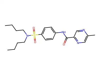 N-[4-(Dibutylsulfamoyl)phenyl]-5-methyl-2-pyrazinecarboxamide structure