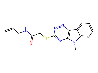 Acetamide,2-[(5-methyl-5H-1,2,4-triazino[5,6-B]indol-3-YL)thio]-N-2-allyl- structure