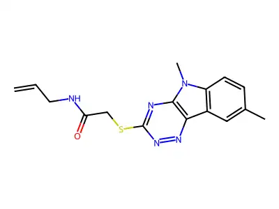 Acetamide,2-[(5,8-dimethyl-5H-1,2,4-triazino[5,6-B]indol-3-YL)thio]-N-2-allyl- structure