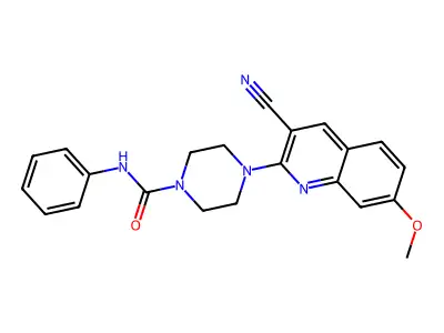 1-Piperazinecarboxamide, 4-(3-cyano-7-methoxy-2-quinolinyl)-N-phenyl- structure