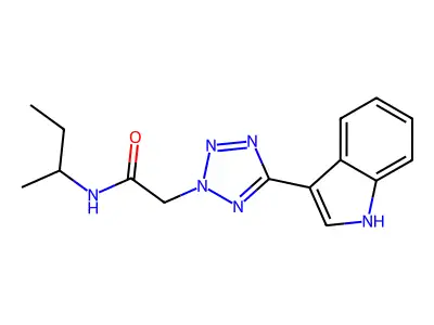 2H-Tetrazole-2-acetamide, 5-(1H-indol-3-YL)-N-(1-methylpropyl)- structure