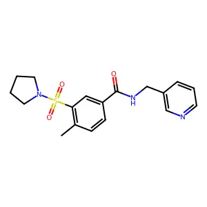 4-methyl-N-(pyridin-3-ylmethyl)-3-pyrrolidin-1-ylsulfonylbenzamide structure