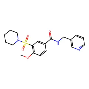 4-methoxy-3-piperidin-1-ylsulfonyl-N-(pyridin-3-ylmethyl)benzamide structure