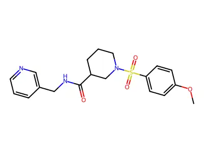1-(4-methoxyphenyl)sulfonyl-N-(pyridin-3-ylmethyl)piperidine-3-carboxamide structure