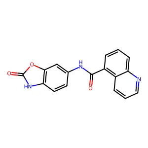 N-(2-Oxo-2,3-dihydro-1,3-benzoxazol-6-yl)-5-quinolinecarboxamide structure