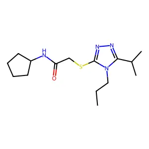 N-Cyclopentyl-2-(5-isopropyl-4-propyl-4H-[1,2,4]triazol-3-ylsulfanyl)-acetamide structure