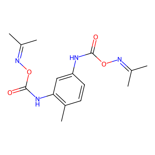 1-Methyl-2,4-bis[({[(1-methylethylidene)amino]oxy}carbonyl)amino]benzene structure