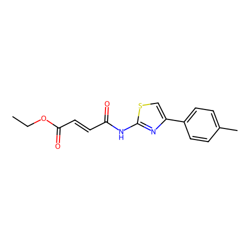 ethyl (2E)-4-{[4-(4-methylphenyl)-1,3-thiazol-2-yl]amino}-4-oxobut-2-enoate structure