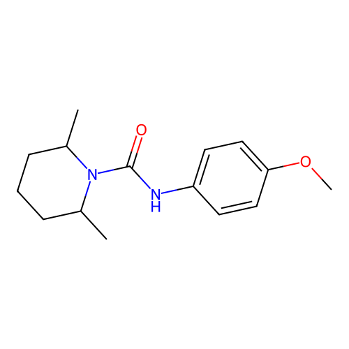 N-(4-methoxyphenyl)-2,6-dimethyl-1-piperidinecarboxamide structure