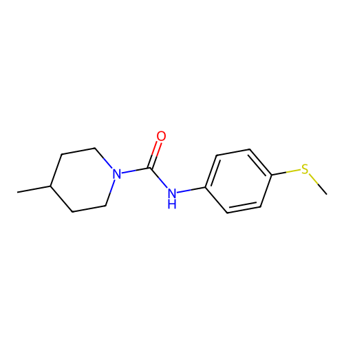 4-methyl-N-[4-(methylthio)phenyl]-1-piperidinecarboxamide structure