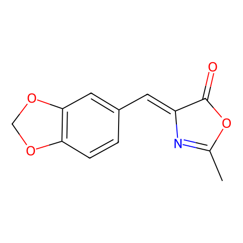 2-Methyl-4-piperonylidene-2-oxazoline-5-one structure