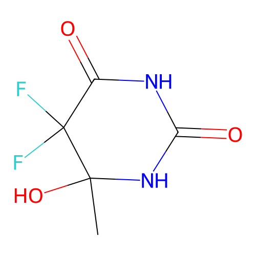 5,5-difluoro-6-hydroxy-6-methyldihydropyrimidine-2,4(1H,3H)-dione structure