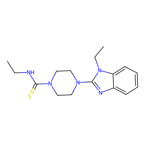 N-ethyl-4-(1-ethylbenzimidazol-2-yl)piperazine-1-carbothioamide structure