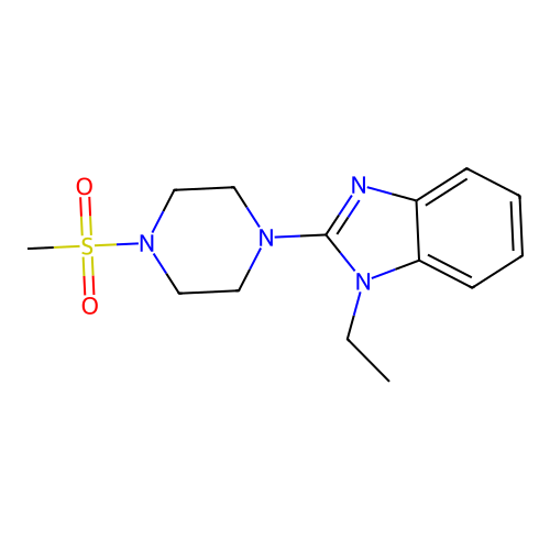 1-Ethyl-2-(4-methylsulfonylpiperazin-1-yl)benzimidazole structure
