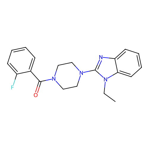1-Ethyl-2-[4-(2-fluorobenzoyl)piperazin-1-YL]-1H-1,3-benzodiazole structure