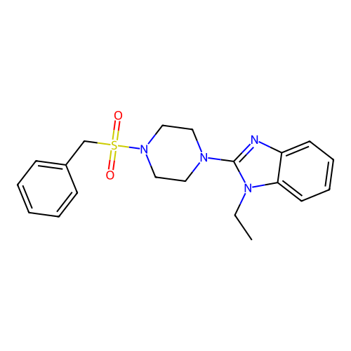 2-(4-Benzylsulfonylpiperazin-1-yl)-1-ethylbenzimidazole structure