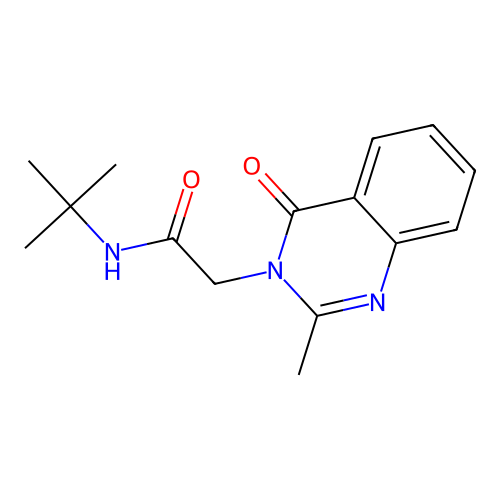 N-tert-butyl-2-(2-methyl-4-oxoquinazolin-3(4H)-yl)acetamide structure