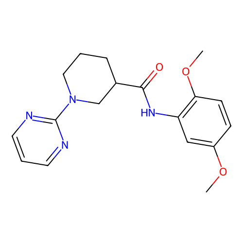 N-(2,5-dimethoxyphenyl)-1-(pyrimidin-2-yl)piperidine-3-carboxamide structure