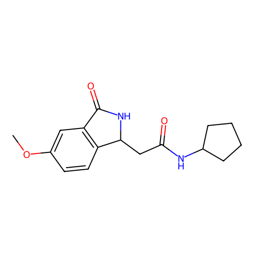 N-cyclopentyl-2-(5-methoxy-3-oxo-1,2-dihydroisoindol-1-yl)acetamide structure