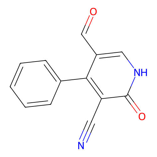 5-formyl-2-oxo-4-phenyl-1H-pyridine-3-carbonitrile structure