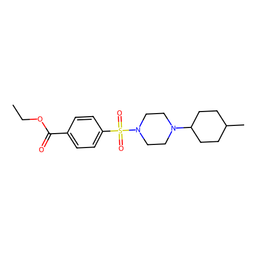 Ethyl 4-[4-(4-methylcyclohexyl)piperazin-1-yl]sulfonylbenzoate structure