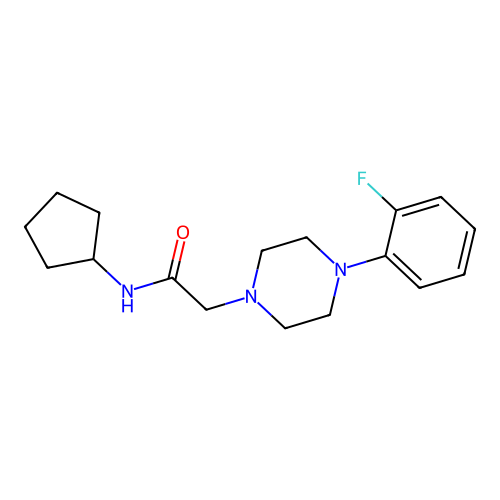 N-cyclopentyl-2-[4-(2-fluorophenyl)piperazin-1-yl]acetamide structure