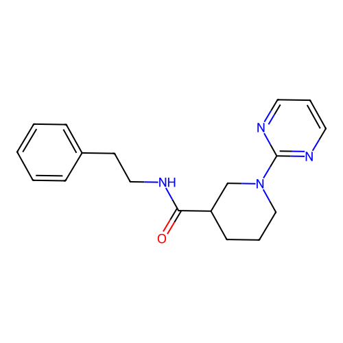 N-(2-phenylethyl)-1-(pyrimidin-2-yl)piperidine-3-carboxamide structure