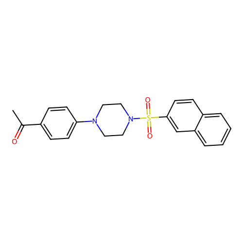 1-Acetyl-4-[4-(2-naphthylsulfonyl)piperazinyl]benzene structure