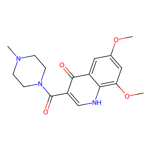 Piperazine, 1-[(4-hydroxy-6,8-dimethoxy-3-quinolinyl)carbonyl]-4-methyl- structure