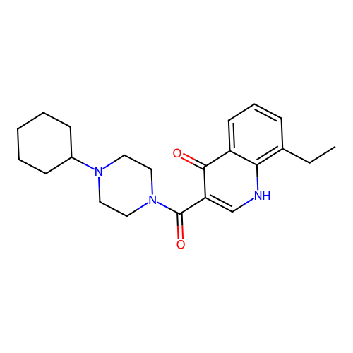 Piperazine, 1-cyclohexyl-4-[(8-ethyl-4-hydroxy-3-quinolinyl)carbonyl]- structure