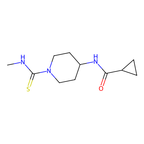 N-[1-(methylcarbamothioyl)piperidin-4-yl]cyclopropanecarboxamide structure