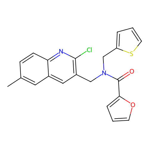 2-Furancarboxamide, N-[(2-chloro-6-methyl-3-quinolinyl)methyl]-N-(2-thienylmethyl)- (9CI) structure
